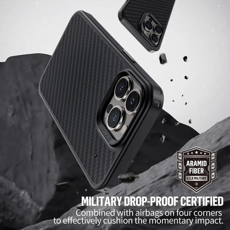 Blueo Armor Original Aramid Fiber Case With Magnetic For iPhone 14 Pro Black