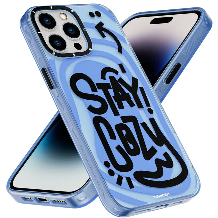 Youngkit Happy Mood Series Case for iPhone 14 Pro Max Blue