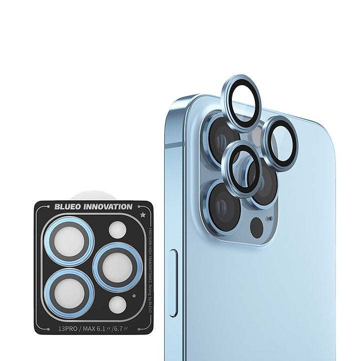 Blueo Camera Lens Tempered Glass Film for iPhone 13 Pro/13 Pro Max Light Blue