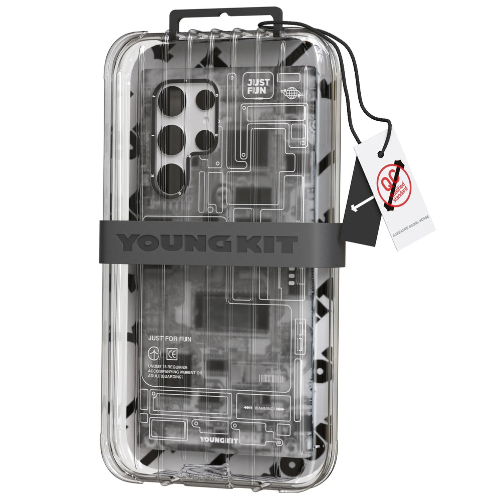 Youngkit Futuristic Circuit Series TPU Case for Samsung Galaxy S23 Ultra Grey