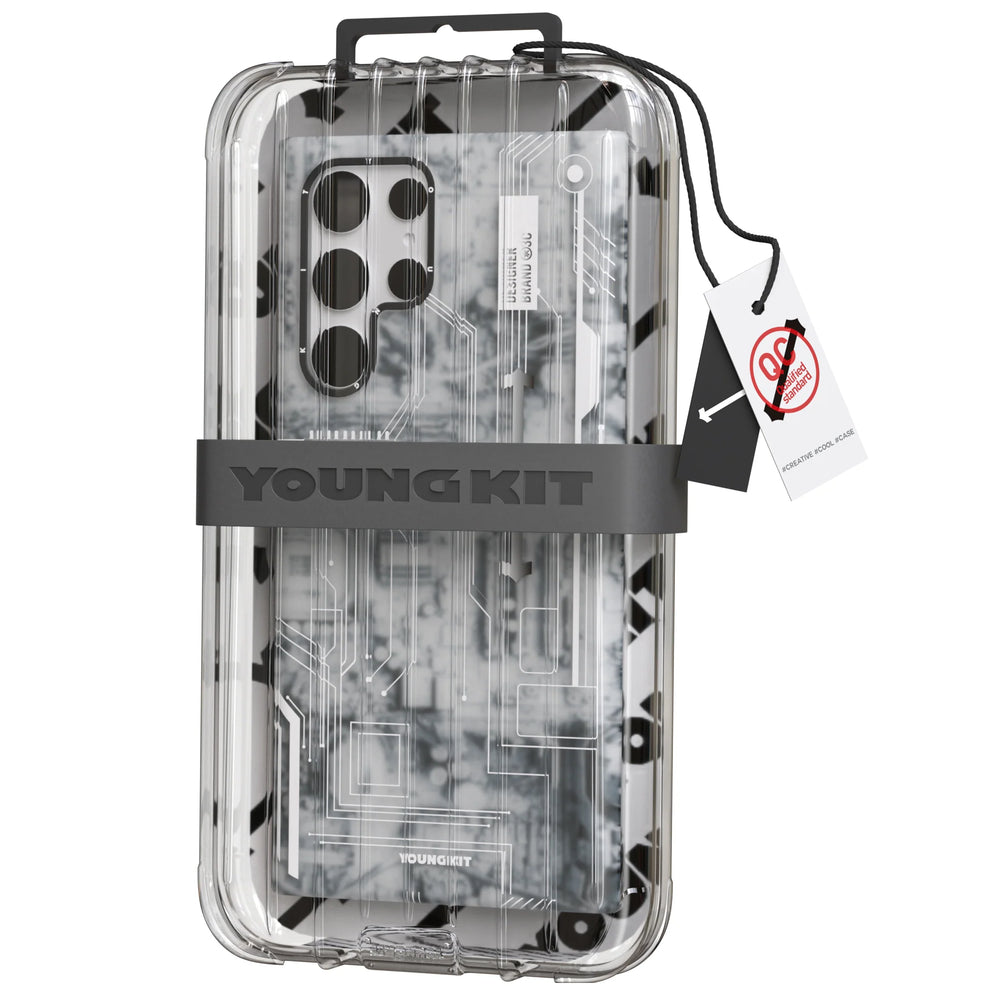 Youngkit Futuristic Circuit Series TPU Case for Samsung Galaxy S23 Ultra White