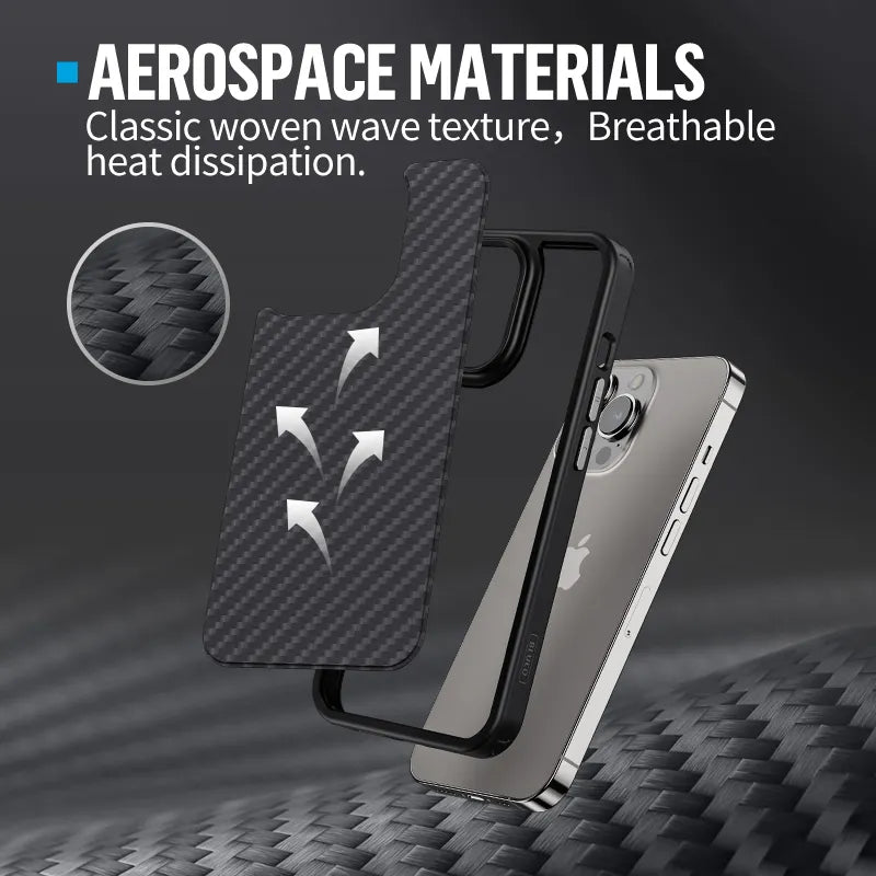 Blueo Armor Original Aramid Fiber Case With Magnetic For iPhone 14 Pro Black
