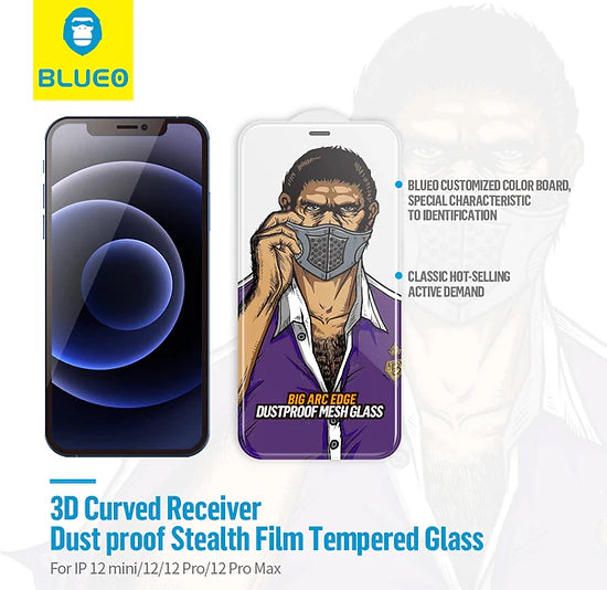 Blueo Dust Proof HD 2.5 D Tempered Glass for iPhone 15 Plus