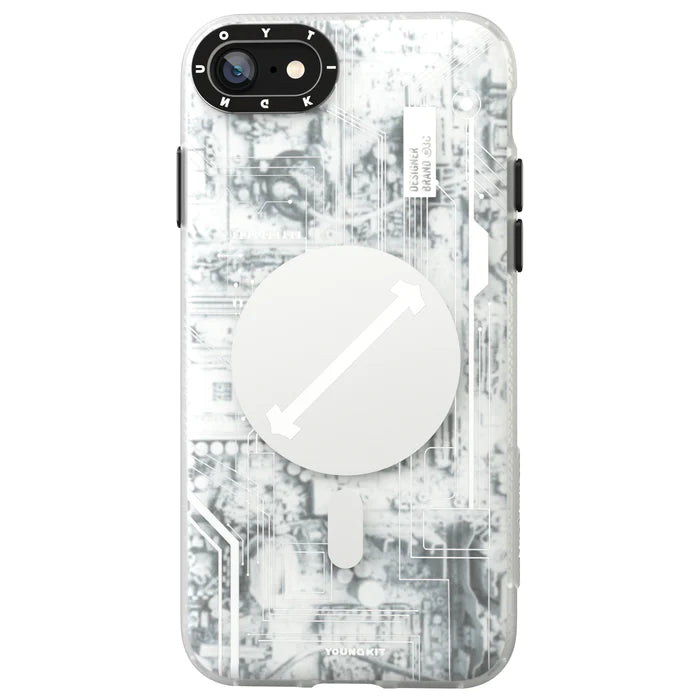 Youngkit Technology Series Futuristic Circuit Anti-Drop Magsafe Case for iPhone 14 Pro White