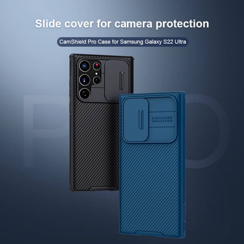 Nillkin CamShield Pro cover case for Samsung Galaxy S22 Ultra Black freeshipping - casejunction.com