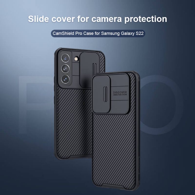 Nillkin CamShield Pro cover case for Samsung Galaxy S22 Black freeshipping - casejunction.com