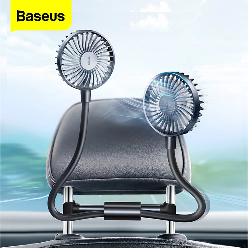 BASEUS Blustery Car Two-headed Fan 360 Degree Air Cooling 2 Speed Adjustable Vehicle Fan freeshipping - casejunction.com