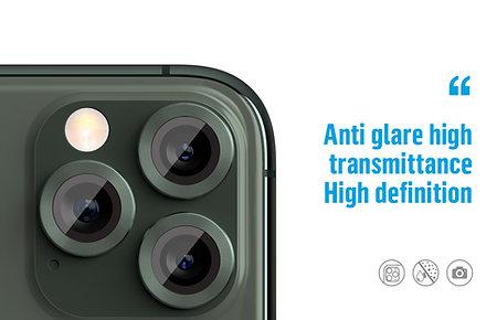Blueo Camera Lens Tempered Glass Film for iPhone 12/12 Mini/11 Black blueo
