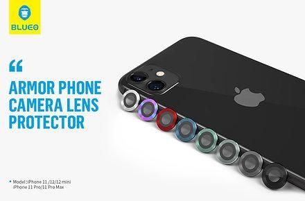 Blueo Camera Lens Tempered Glass Film for iPhone 12 Pro Max Blue blueo