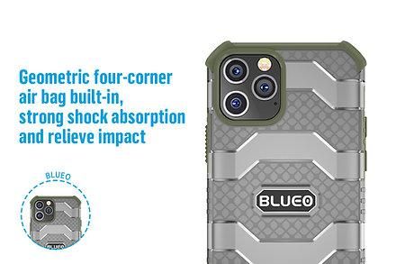 Blueo Military Grade Drop Protection Case for iPhone 12 / 12 Pro Blue blueo