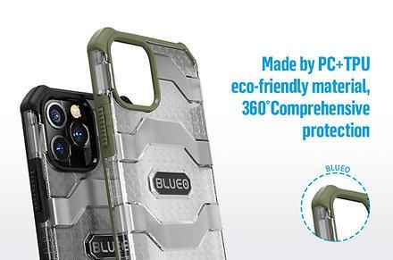 Blueo Military Grade Drop Protection Case for iPhone 12 /12 Pro Green blueo