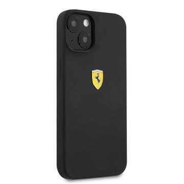 Ferrari Silicone Black On Track Collection With Metal Logo Case for iPhone 13 Ferrari