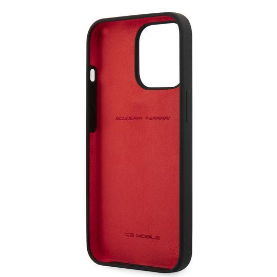 Ferrari Silicone Black On Track Collection With Metal Logo Case for iPhone 13 Ferrari