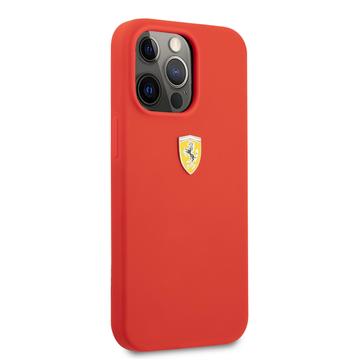Ferrari Silicone Black On Track Collection With Metal Logo Case for iPhone 13 Pro Max Ferrari