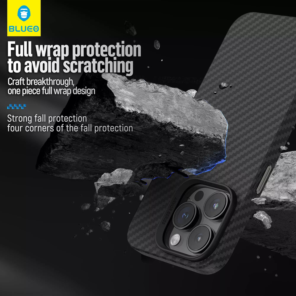 Blueo Silm All-inclusive Armor Aramid fiber Case for iPhone 14 Pro Black