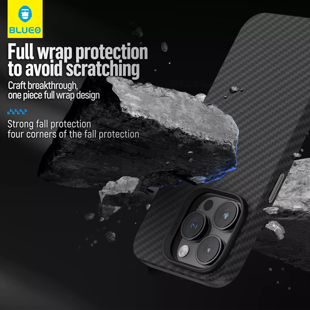 Blueo Silm All-inclusive Armor Aramid fiber Case for iPhone 14 Pro Max Black