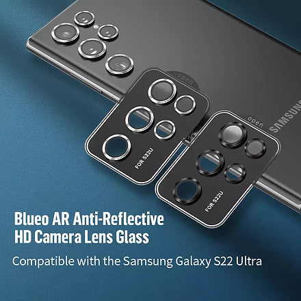 Blueo S22 Ultra Camera Lense Protector 9H Aluminium Ring Black | Blueo freeshipping - casejunction.com