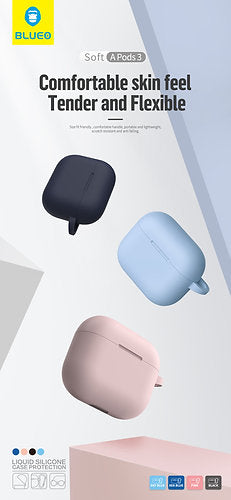 Blueo Liquid Silicone Protective Case Cover with Hook for AirPods 3 | Blueo freeshipping - casejunction.com