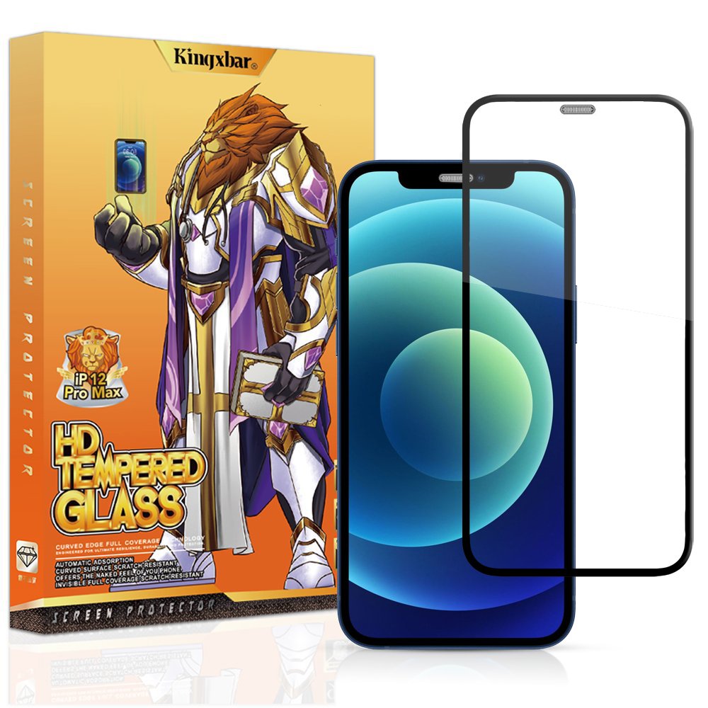 Kingxbar HD Airbag Shockproof Tempered Glass with a Ceramic Edge for iPhone 13 Pro Max freeshipping - casejunction.com